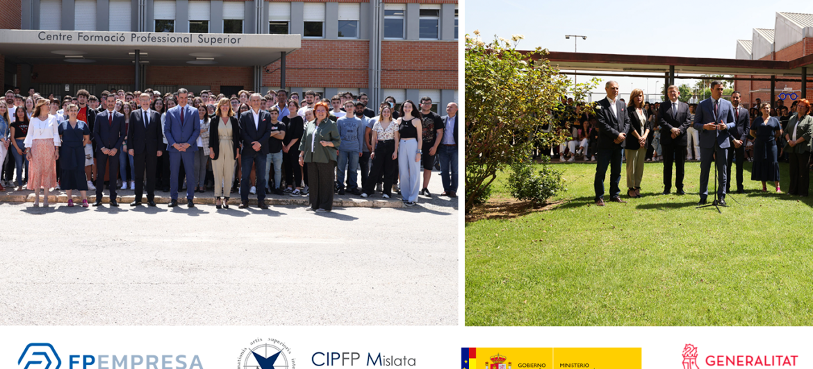 El presidente del Gobierno visita las instalaciones del CIPFP Mislata